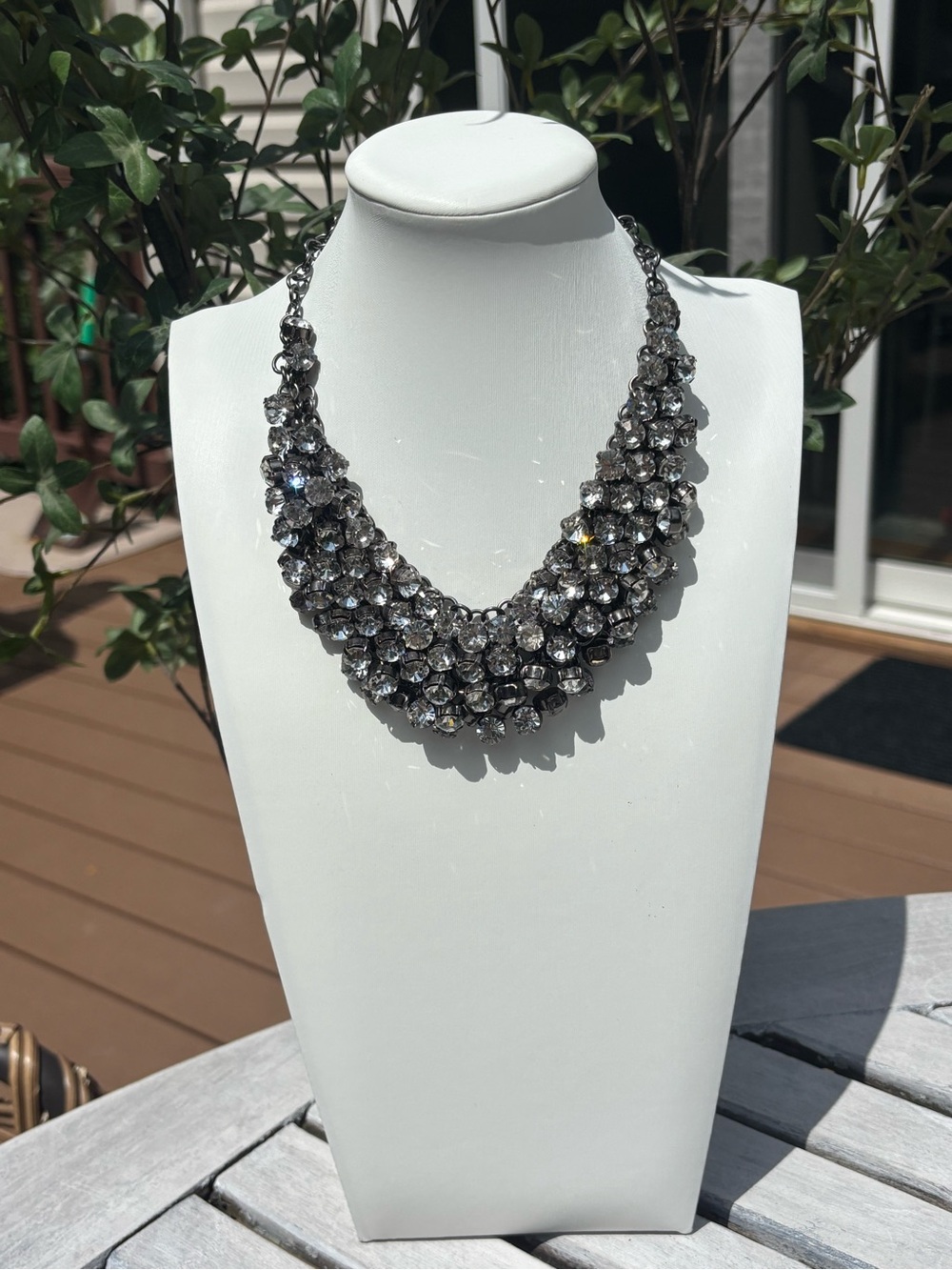 Statement Crystal Cluster Bib Necklace